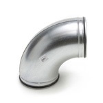 bocht geperst 90° 100mm staalverzinkt met rubberring